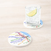 U-Bahn-Untersetzer Chicago Sandstein Untersetzer (Seite)