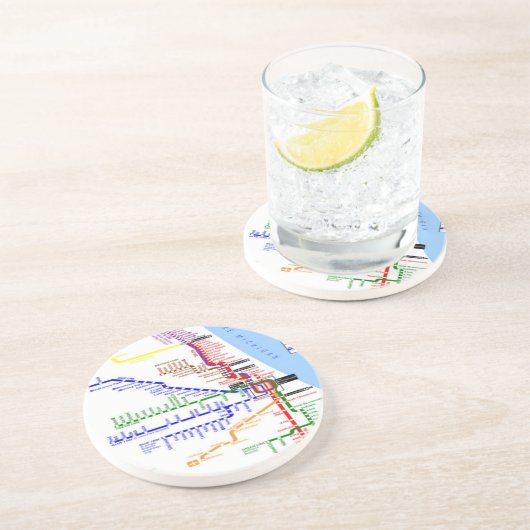 U-Bahn-Untersetzer Chicago Sandstein Untersetzer (Seite)