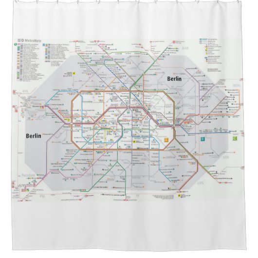 U-Bahn von Berlin Duschvorhang (Vorderseite)