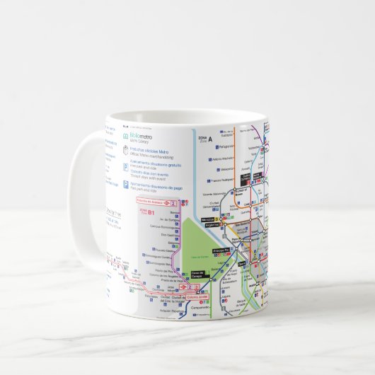 U-Bahn von Madrid Kaffeetasse (Vorderseite Links)