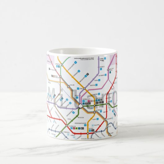 U-Bahn von Mailand Kaffeetasse (Mittel)