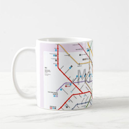 U-Bahn von Mailand Kaffeetasse (Links)
