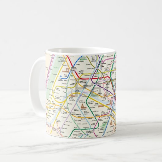 U-Bahn von Paris Kaffeetasse (Vorderseite Links)