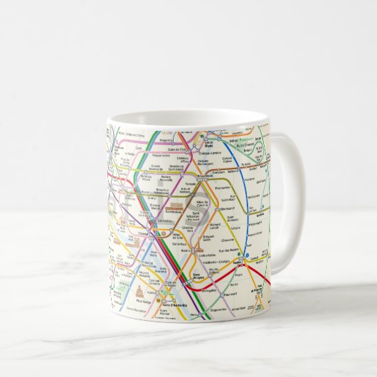 U-Bahn von Paris Kaffeetasse (VorderseiteRechts)