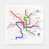 U-Bahn Washington DC U-Bahn-Karte Napkin Serviette (Vorderseite)