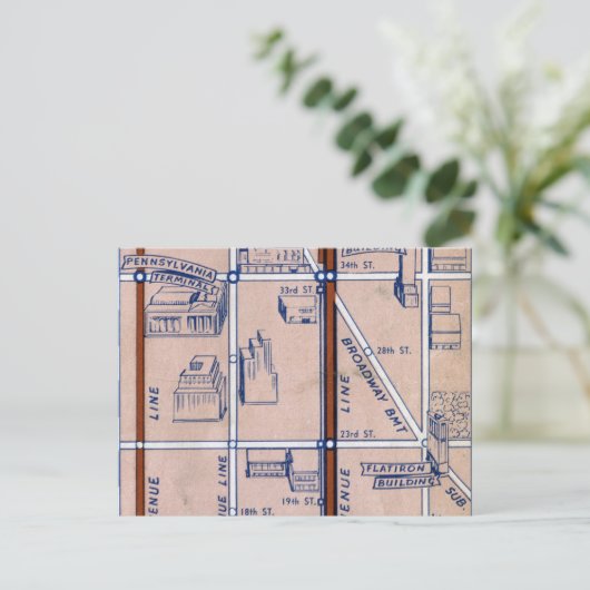 U-BAHNKARTE NEW YORK, 1940 2 POSTKARTE (Stehend Vorderseite)