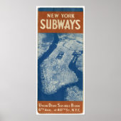 U-BAHNKARTE NEW YORK 1940 POSTER (Vorne)