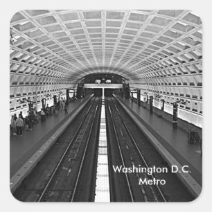 U-Bahnstation Washington - Blick auf die Rails Quadratischer Aufkleber