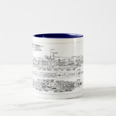 u-boat type VIIc Zweifarbige Tasse (Mittel)