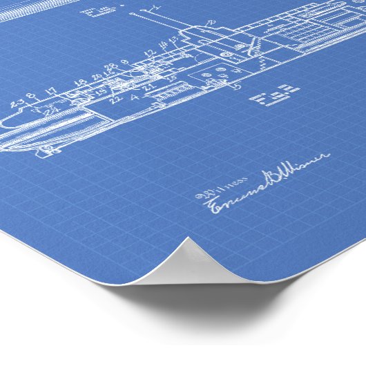 U-Boot 1919 Art Blueprint Poster (Ecke)