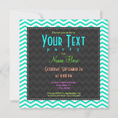 U-Boot; Aqua Green Zickzack Einladung (Rückseite)