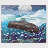 U-Boot-Arktis-Abenteuer Geschenkpapier (Flach)