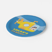 U-Boot Boy Underwater Geburtstagsparty Pappteller (Schrägansicht)