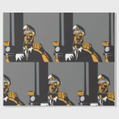 U-Boot-Captain mit Periscope Geschenkpapier (Flach)