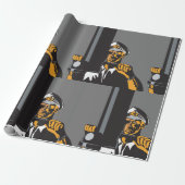 U-Boot-Captain mit Periscope Geschenkpapier (Ungerollt)