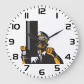 U-Boot-Captain mit Periscope Große Wanduhr (Vorderseite)