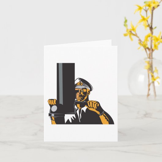 U-Boot-Captain mit Periscope Karte (Gelbe Blume)