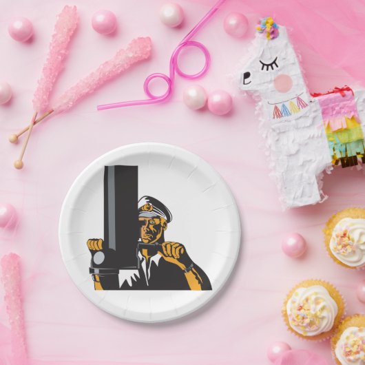 U-Boot-Captain mit Periscope Pappteller (Party)