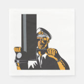 U-Boot-Captain mit Periscope Serviette (Vorderseite)