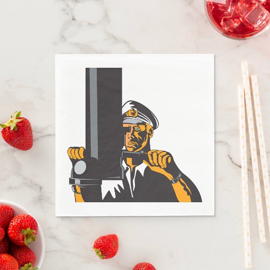 U-Boot-Captain mit Periscope Serviette