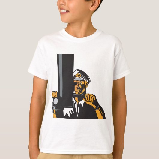 U-Boot-Captain mit Periscope T-Shirt (Vorderseite)