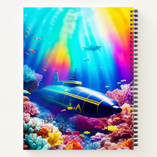 U-Boot in schönem Ozean Notizblock (Rückseite)