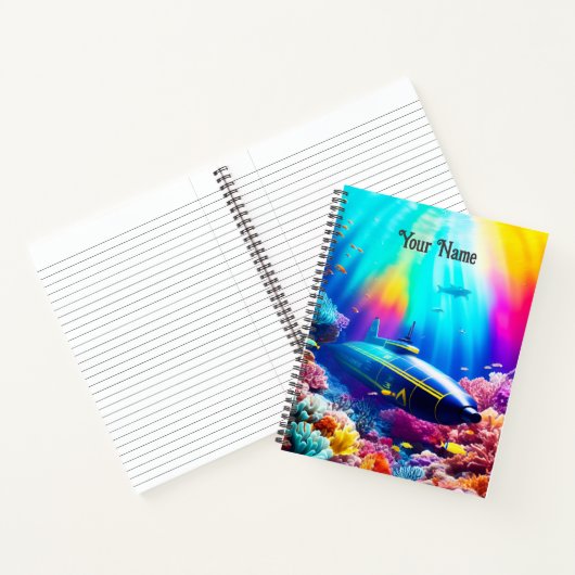 U-Boot in schönem Ozean Notizblock (Innenseite)