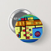 U-Boot Leben Orange Gelb Blau Grün Button (Vorne & Hinten)