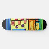 U-Boot Leben Orange Gelb Blau Grün  Skateboard (Horizontal)