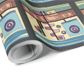 U-Boot Life Brown Lila Blue Green Geschenkpapier (Rolleneckpunkt)