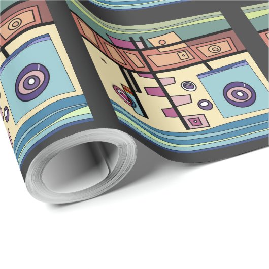 U-Boot Life Brown Lila Blue Green Geschenkpapier (Rolleneckpunkt)