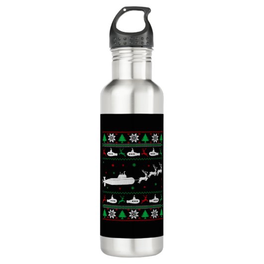 U-Boot-Marine Ugly Weihnachtssüßer Edelstahlflasche (Vorderseite)