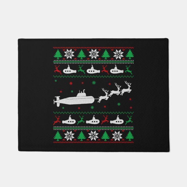 U-Boot-Marine Ugly Weihnachtssüßer Fußmatte (Vorderseite)