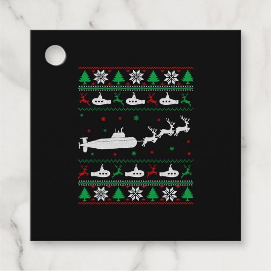 U-Boot-Marine Ugly Weihnachtssüßer Geschenkanhänger (Vorderseite)