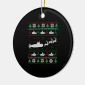 U-Boot-Marine Ugly Weihnachtssüßer Keramik Ornament (Links)