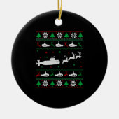 U-Boot-Marine Ugly Weihnachtssüßer Keramik Ornament (Vorne)