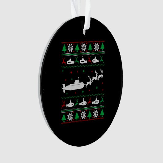 U-Boot-Marine Ugly Weihnachtssüßer Ornament (Vorderseite)