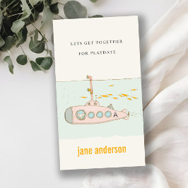 U-Boot-Monogramm-Kid-Playdate-Aufruf Visitenkarte