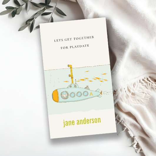 U-Boot-Monogramm-Kid-Playdate-Aufruf Visitenkarte