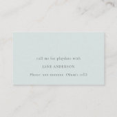 U-Boot-Monogramm-Kid-Playdate-Aufruf Visitenkarte (Rückseite)