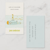 U-Boot-Monogramm-Kid-Playdate-Aufruf Visitenkarte (Vorne/Hinten)