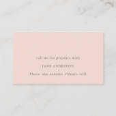 U-Boot-Monogramm-Kid-Playdate-Aufruf Visitenkarte (Rückseite)