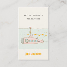 U-Boot-Monogramm-Kid-Playdate-Aufruf Visitenkarte