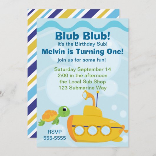 U-Boot-Party Einladung (Vorne/Hinten)