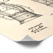 U-Boot-Teleskop 1864 Patent Art Old Peper Poster (Ecke)
