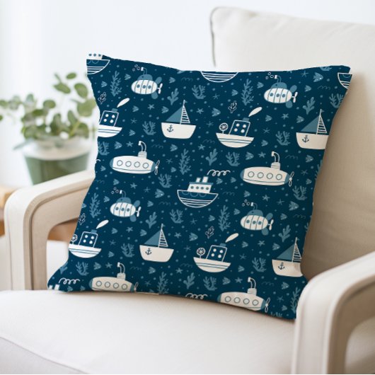 U-Boot- und Bootsdruck Kissen