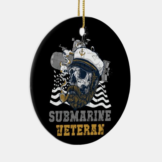 U-Boot-Veteran Skull Captai Keramik Ornament (Rechts)