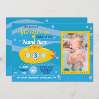 U-Boot zum Geburtstag Foto Party laden Einladung