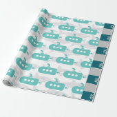 U-Boote & Haie Geschenkpapier (Ungerollt)