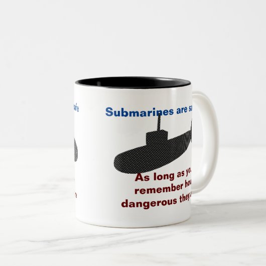 U-Boote sind sicher Zweifarbige Tasse (VorderseiteRechts)